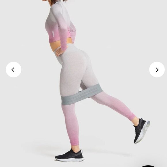 NWT GYMSHARK ADAPT  OMBRE SEAMLESS LEGGINGS in PINK/GREY MARL size small - Picture 16 of 16